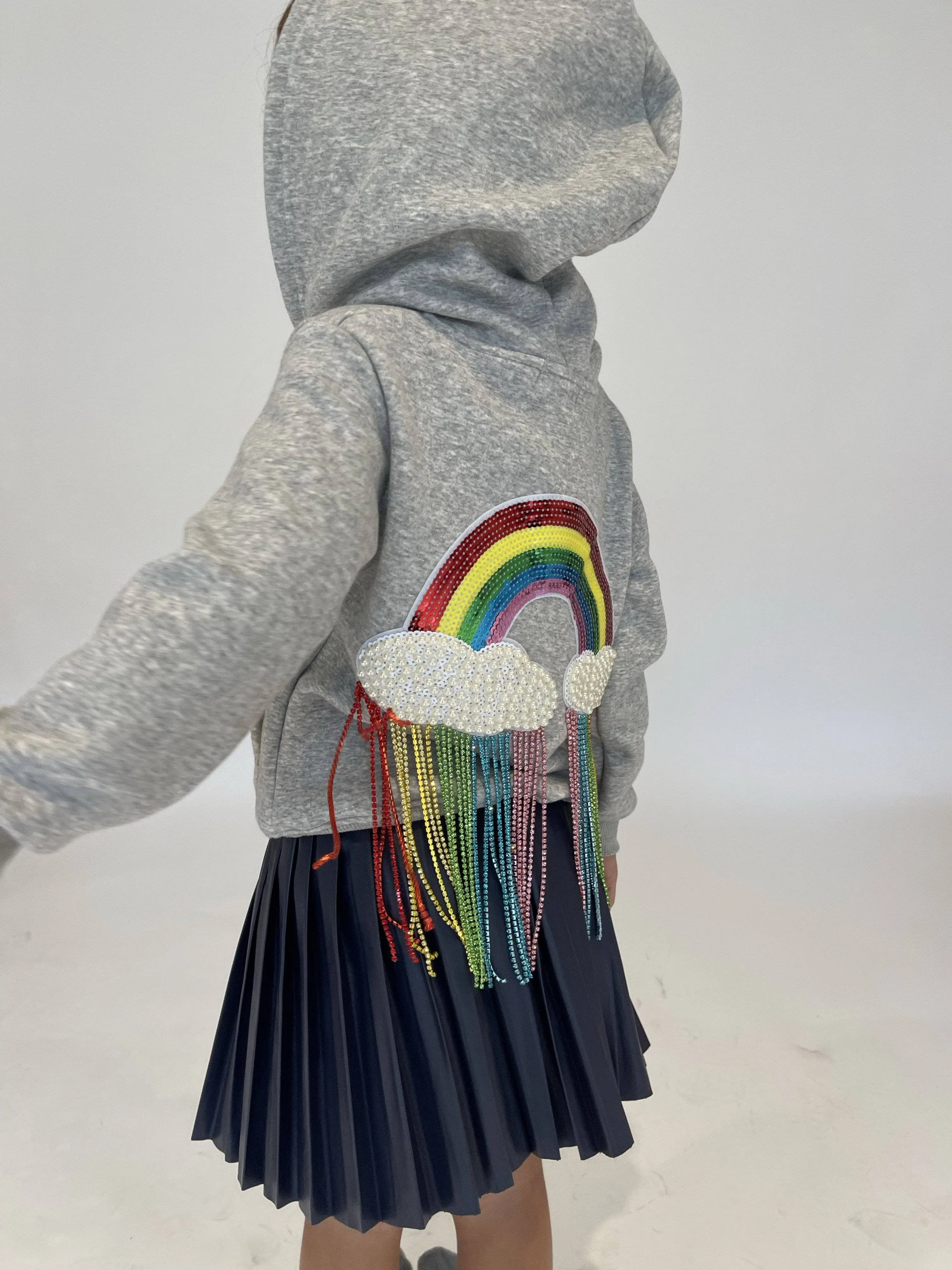 Women's Crystal Rainbow Rain Hoodie