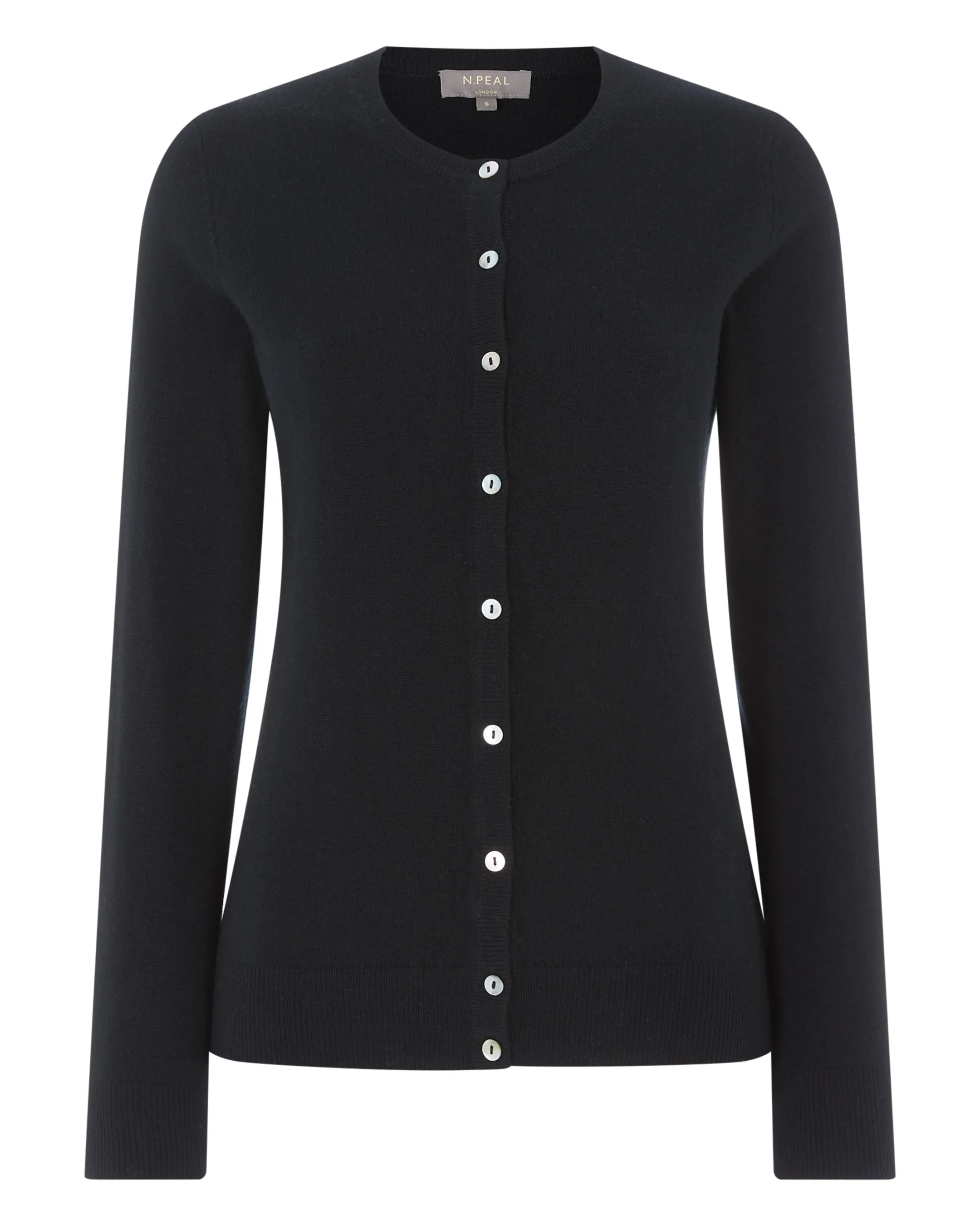 Women's Olivia Round Neck Cashmere Cardigan Black