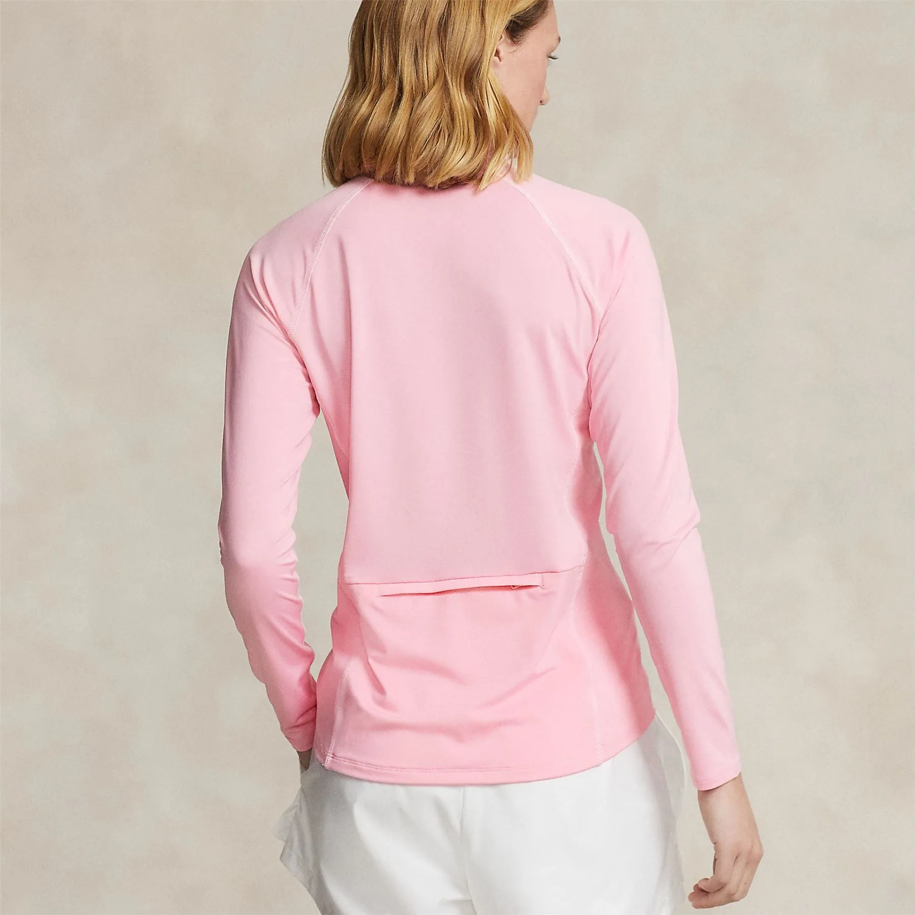 Womens Stretch Jersey Quarter Zip Pullover Course Pink/Ceramic White - SS24