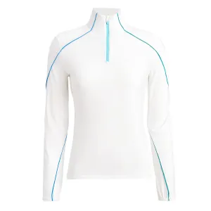 Womens Sun Shield Silky Tech Nylon Quarter Zip Layer Snow - SS24